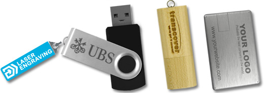 laser engraving of USB flash drives